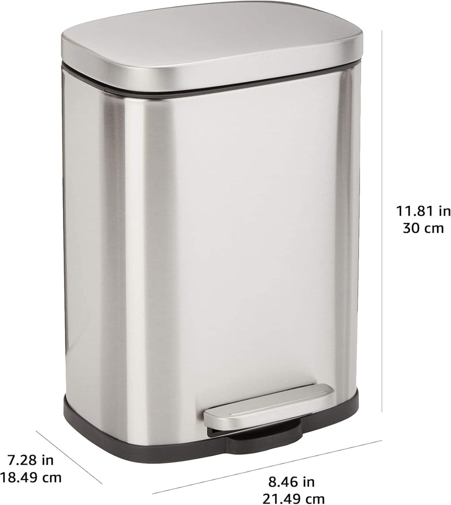 Amazon Basics Smudge Resistant Trash Can Stainless Steel