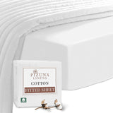 Pizuna Pure Combed Cotton King Fitted Sheet White