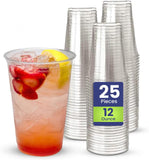 SNH 25 Pieces 12Oz Juice Cup Clear Disposable Plastic