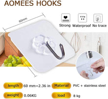 Load image into Gallery viewer, Adhesive Hooks Heavy Duty Wall Hooks 20 Pack
