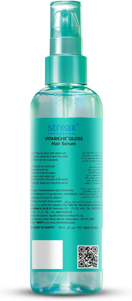 Streax Professional Vitariche Gloss Hair Serum for Women and Men