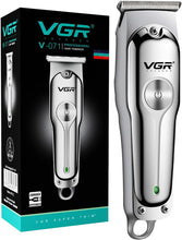 Load image into Gallery viewer, VGR Mens Cordless Hair Clipper Trimmer with Combs Silver