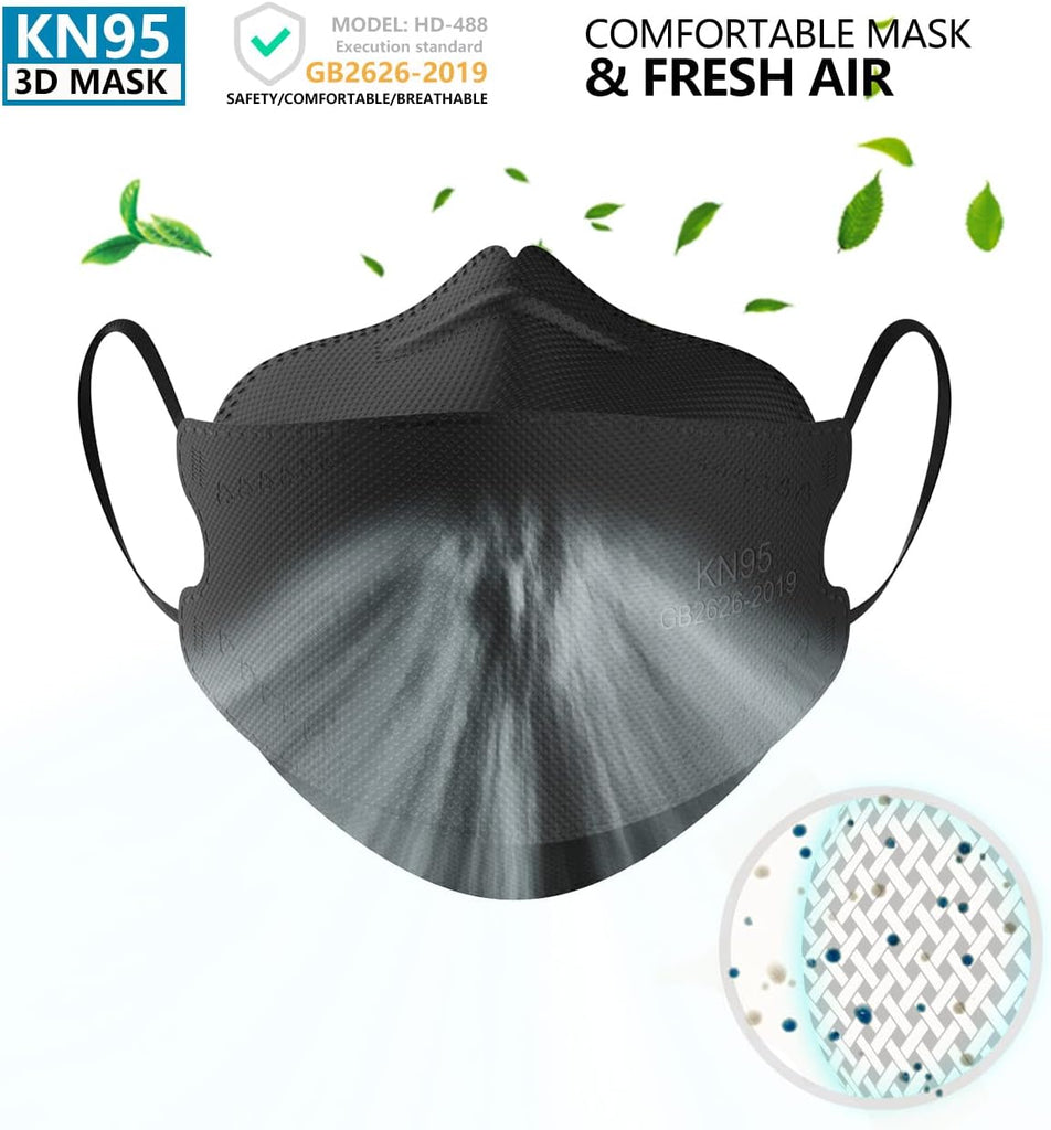 KIMARS HD Face Mask Adult Black 50 Count Unisex