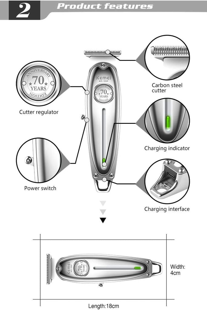 Kemei KM 1949 Professional Rechargeable Hair Clipper