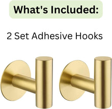 Load image into Gallery viewer, Gold Self Adhesive Towel Hook and Wall Mount Hooks