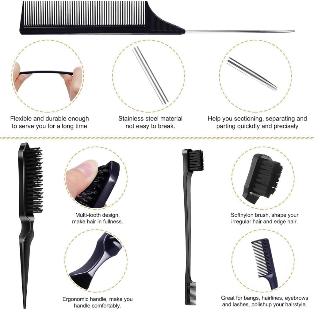 KANZA Hair Wax Stick with Edge Control Brush Set