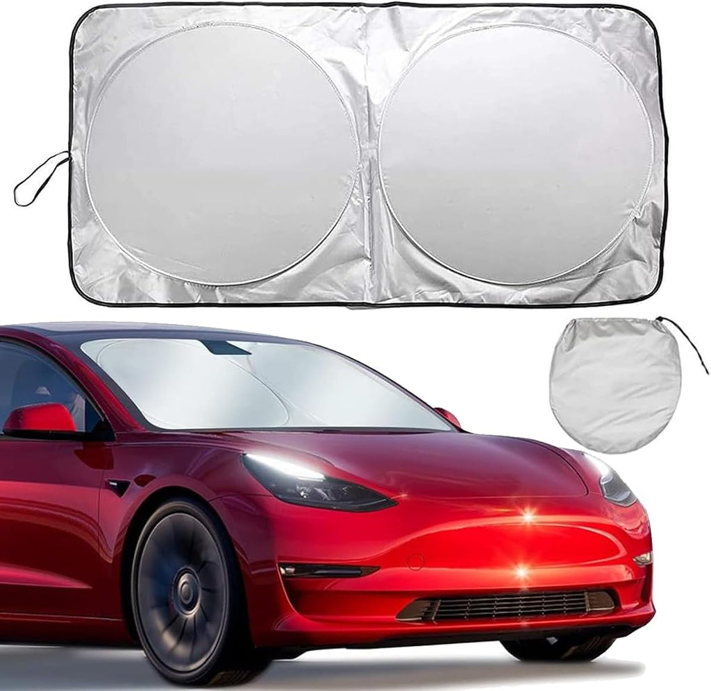 Car Windshield Sun Shade with Storage Pouch Foldable
