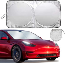 Load image into Gallery viewer, Car Windshield Sun Shade with Storage Pouch Foldable