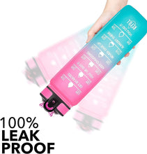 Load image into Gallery viewer, Sports Water Bottle with Time Marker and Straw