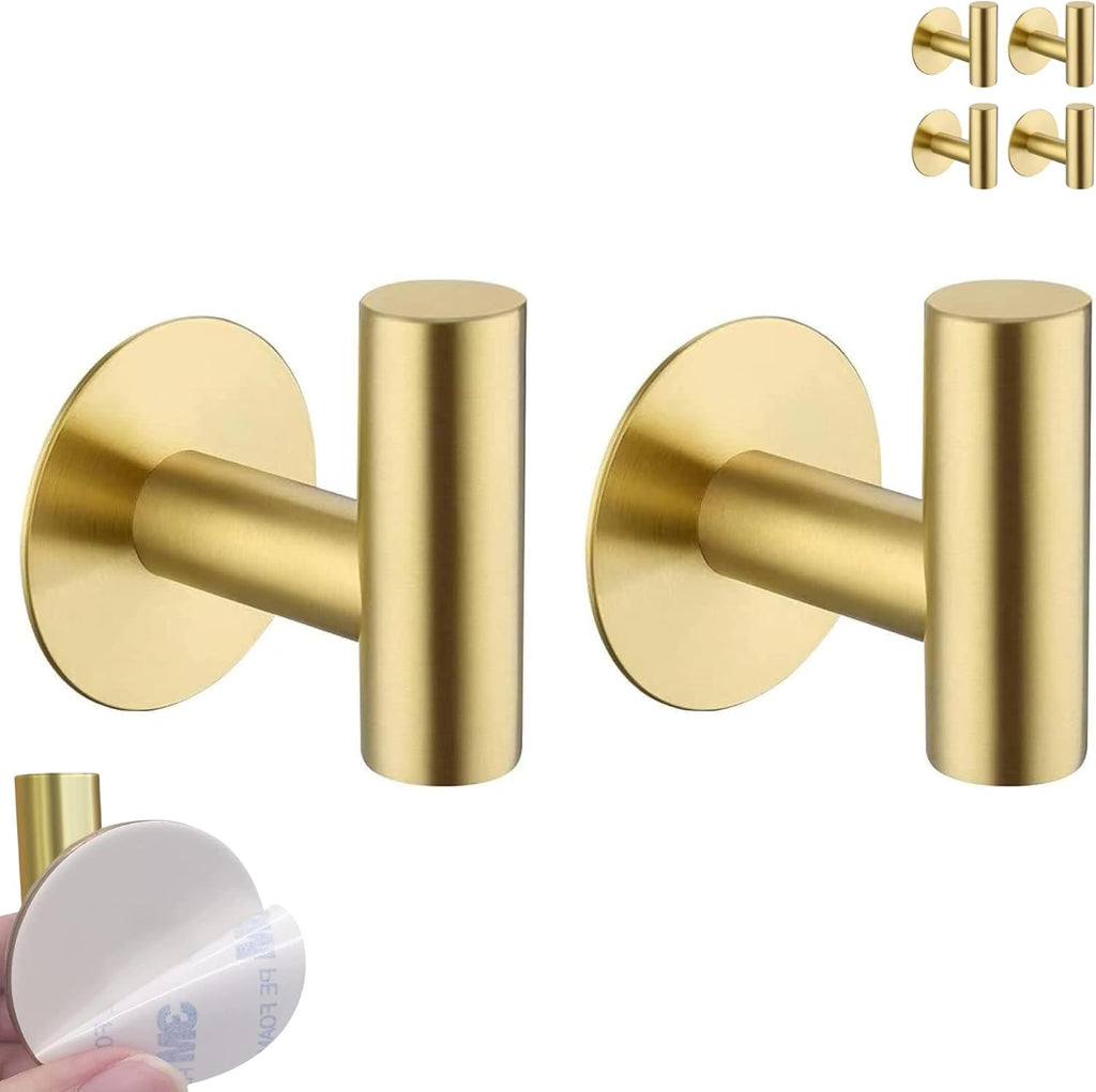 Gold Self Adhesive Towel Hook and Wall Mount Hooks