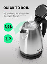 Load image into Gallery viewer, Electric Tea Kettle Auto Shut Off Stainless Steel