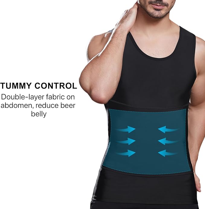 Mens Slimming Body Shaper Vest Compression Tank Top