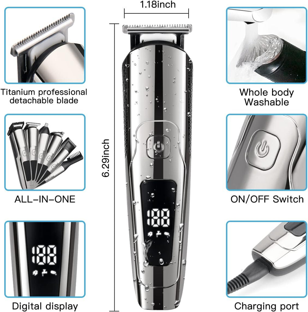 Beard Trimmer for Men Electric Hair Clipper Cordless Grooming Kit