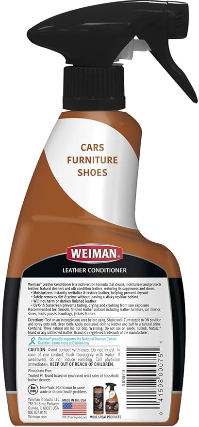 Leather Cleaner and Conditioner for Furniture and Car Seats