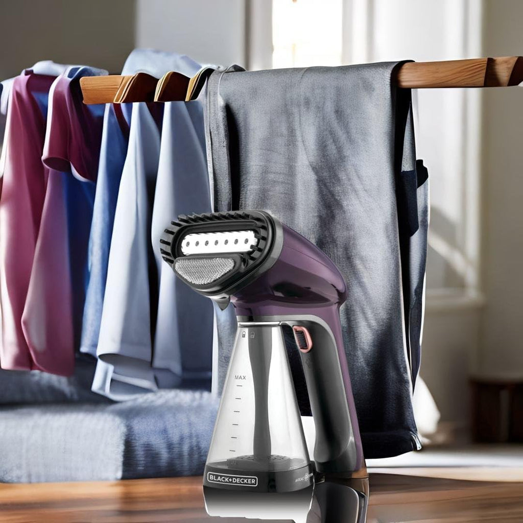Black Decker Portable Garment Steamer 1500W Dark Purple