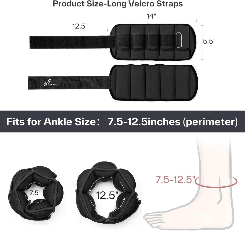 Adjustable Ankle Weights for Gym Fitness Walking Jogging