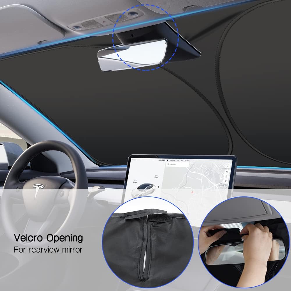 Rescien Foldable Car Windshield Sunshade Front Window Blocks UV Rays