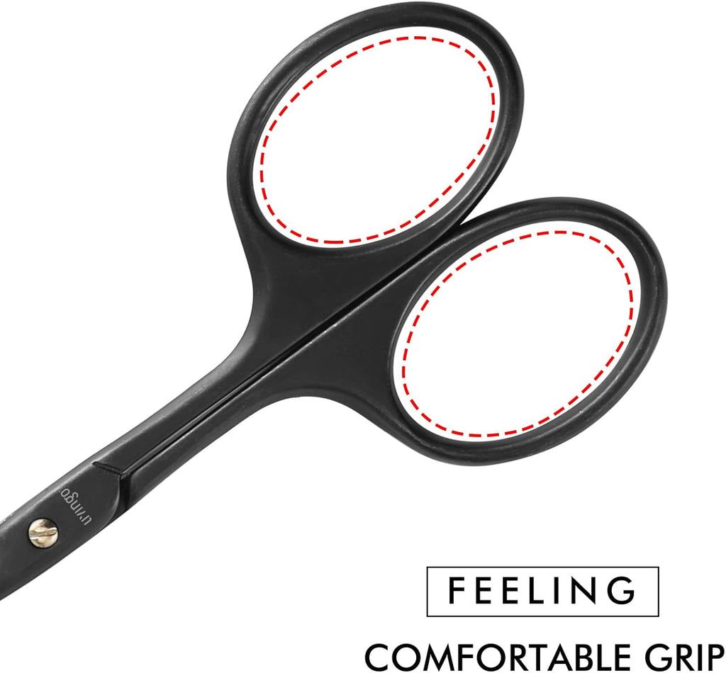 LIVINGO Premium Nose Hair Scissors Curved Safety Blades