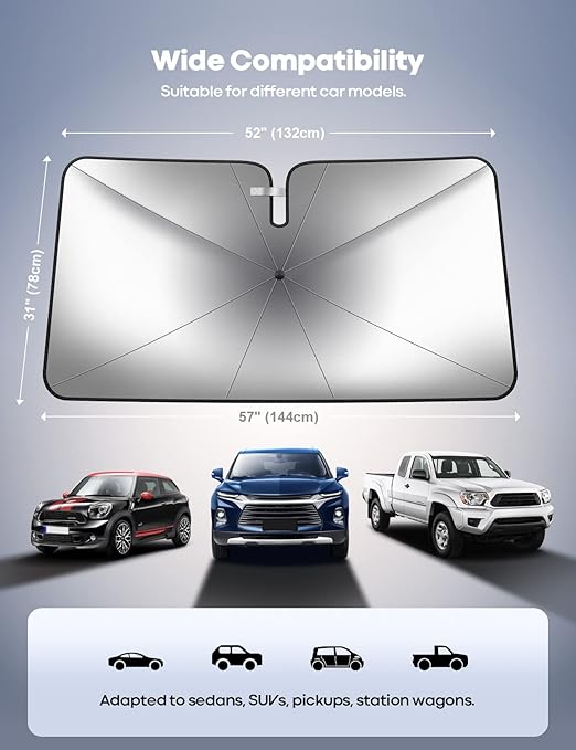 Lamicall Car Windshield Sunshade Umbrella Foldable