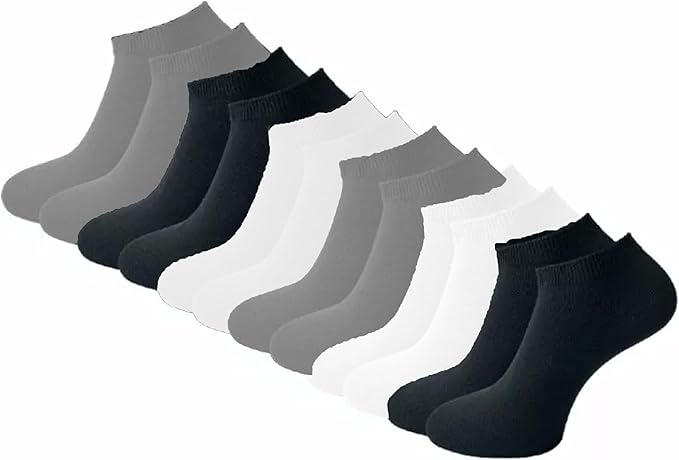 Yanek Mens Cotton Low Cut Ankle Socks Soft Breathable