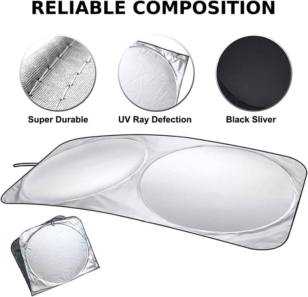 Car Windshield Sun Shade with Storage Pouch Foldable