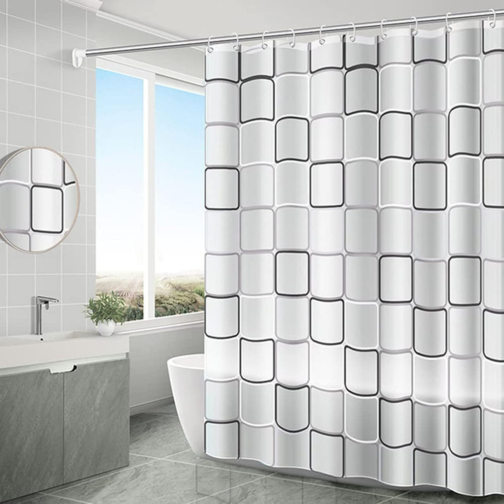 Transparent Shower Curtain Square Printed Eco Friendly Waterproof