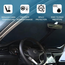 Load image into Gallery viewer, Car Windshield Sun Shade with Storage Pouch Foldable