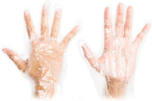 Load image into Gallery viewer, Disposable P E Gloves Clear One Size Fits All Pack
