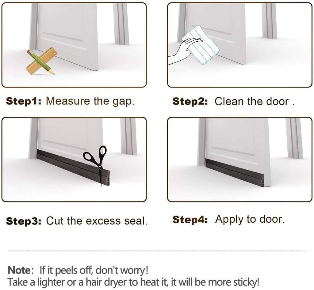 Door Draft Stopper Under Door Seal for Exterior Interior Doors