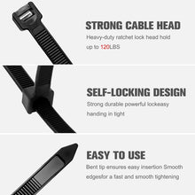 Load image into Gallery viewer, Self Locking Cable Ties 300 x 4 mm 12 inch 100 Pieces
