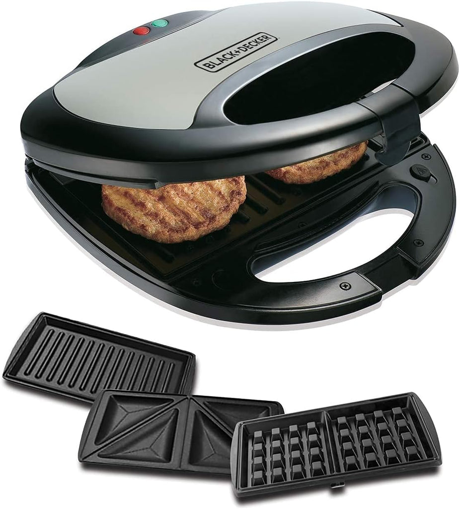 Black Decker Sandwich Maker Grill Waffle Non Stick
