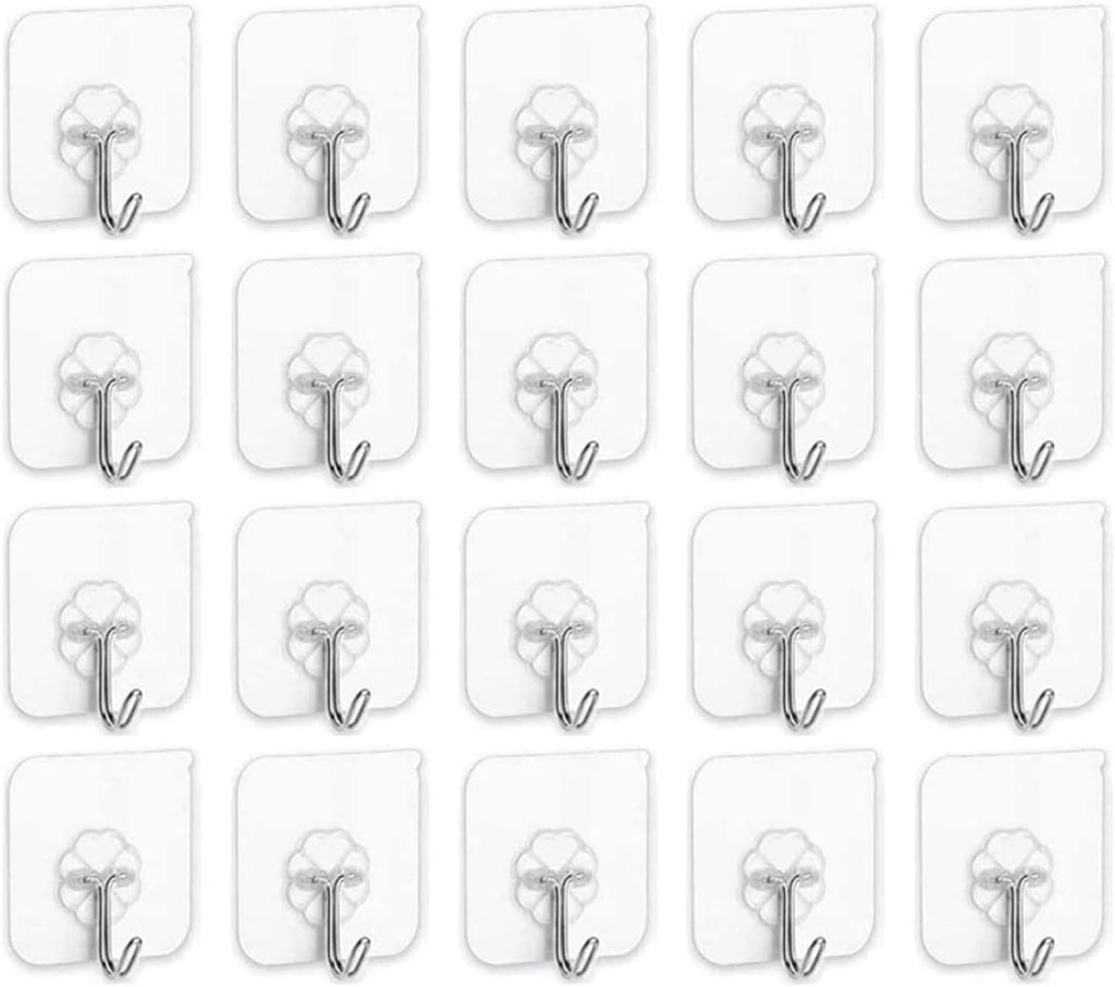 Adhesive Hooks Heavy Duty Wall Hooks 20 Pack