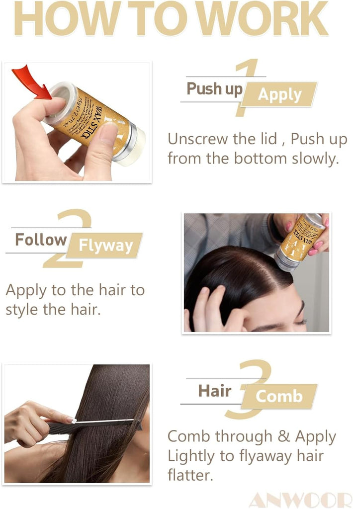 Hair Wax Stick for Smooth Wigs Non Greasy Styling Pomade