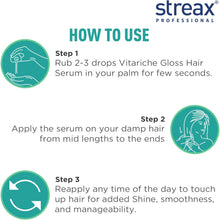 Load image into Gallery viewer, Streax Professional Vitariche Gloss Hair Serum for Women and Men