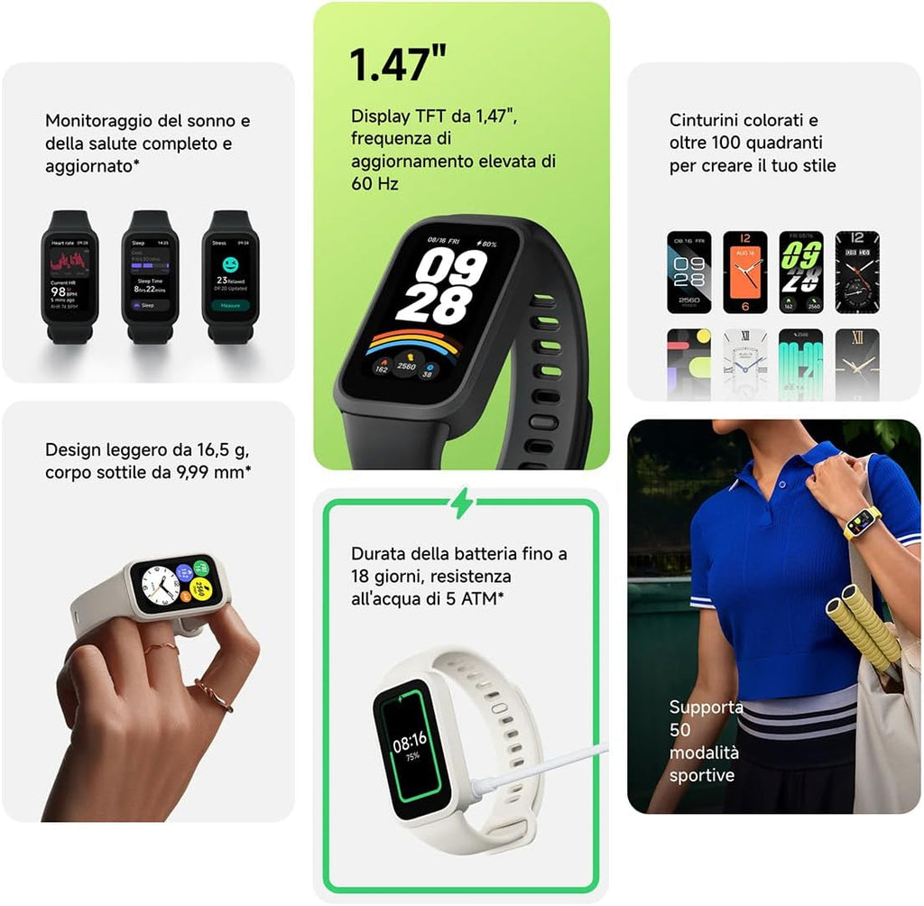 Xiaomi Smart Band 9 Active Black 1.47 display long battery