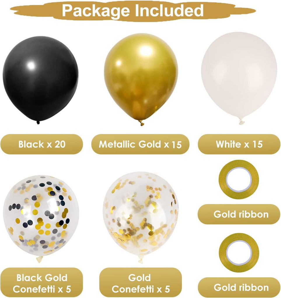 Black Gold Balloon Kit Party Decoration Set