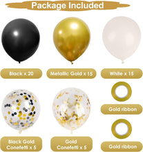 Load image into Gallery viewer, Black Gold Balloon Kit Party Decoration Set