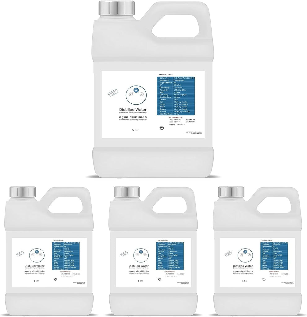 Distilled Water Pack of Four Five Liter