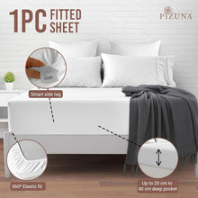 Load image into Gallery viewer, Pizuna Pure Combed Cotton King Fitted Sheet White