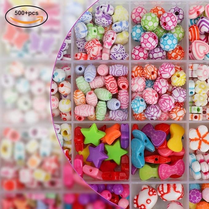 Mumoo Bear DIY Bead Set Pony Alphabet Pop Beads for Kids Girls