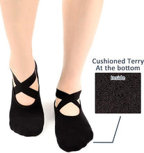 Load image into Gallery viewer, Grip Pilates Socks Straps Cushion Yoga Socks for Women Non Slip