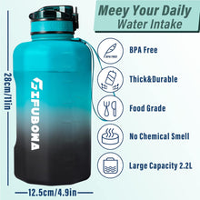 Load image into Gallery viewer, GIFUBOWA Half Gallon Water Bottle with Handle and Straw