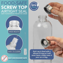 Load image into Gallery viewer, Clear Glass Bottles with Lids 32oz 3 Pack Reusable