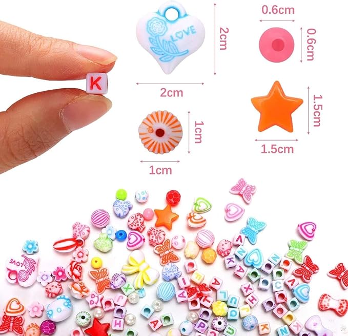 Mumoo Bear DIY Bead Set Pony Alphabet Pop Beads for Kids Girls