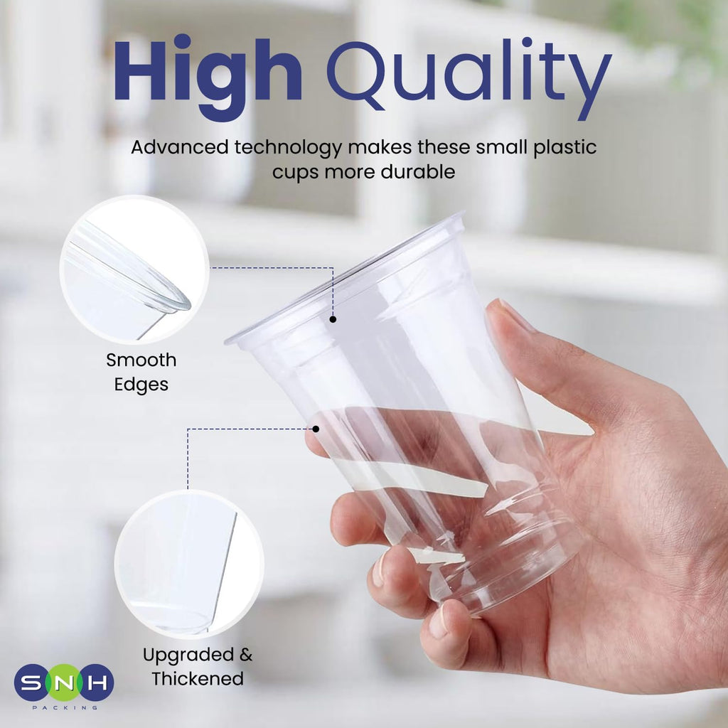 SNH 25 Pieces 12Oz Juice Cup Clear Disposable Plastic