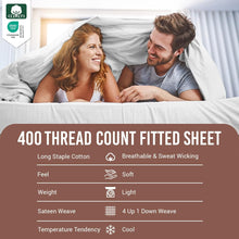 Load image into Gallery viewer, Pizuna Pure Combed Cotton King Fitted Sheet White