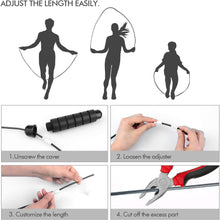 Load image into Gallery viewer, Tangle Free Jump Rope with Ball Bearings Adjustable Steel Cable