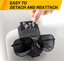 Load image into Gallery viewer, Sufilux Sunglass Holder for Car Visor Leather Black