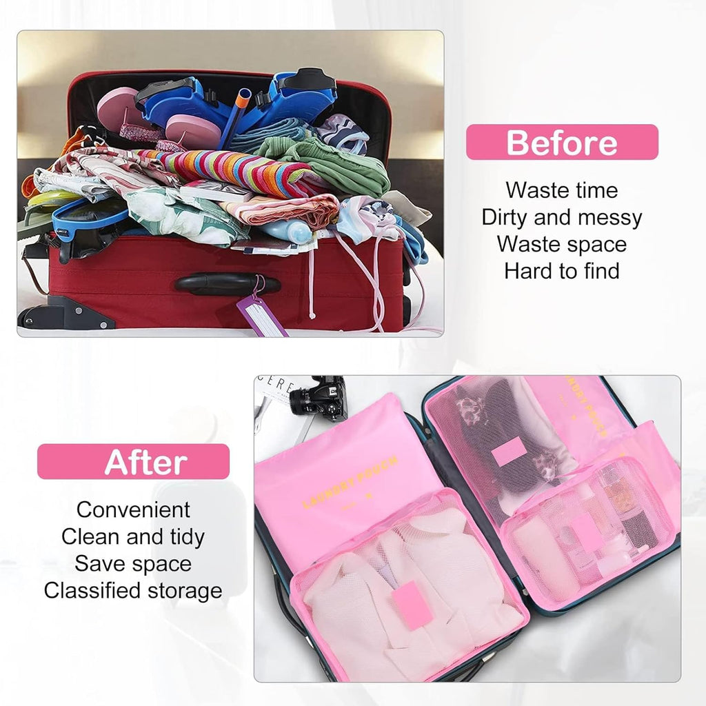 Travel Packing Cubes Set Waterproof Laundry Bag Storage