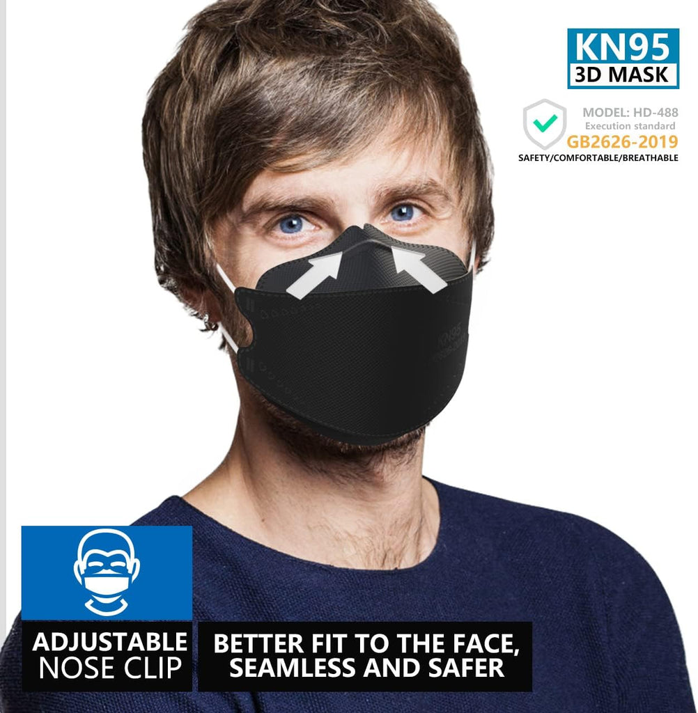 KIMARS HD Face Mask Adult Black 50 Count Unisex